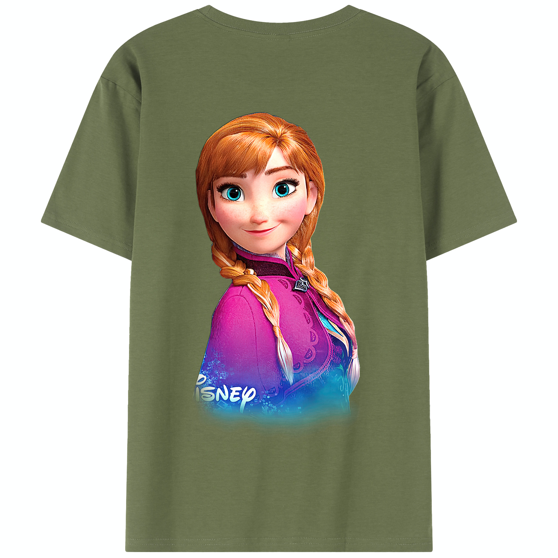 （画像用） アナと雪の女王 アンナ エルサ Frozen Anna Elsa 綿100％半袖Tシャツ（背面プリント）